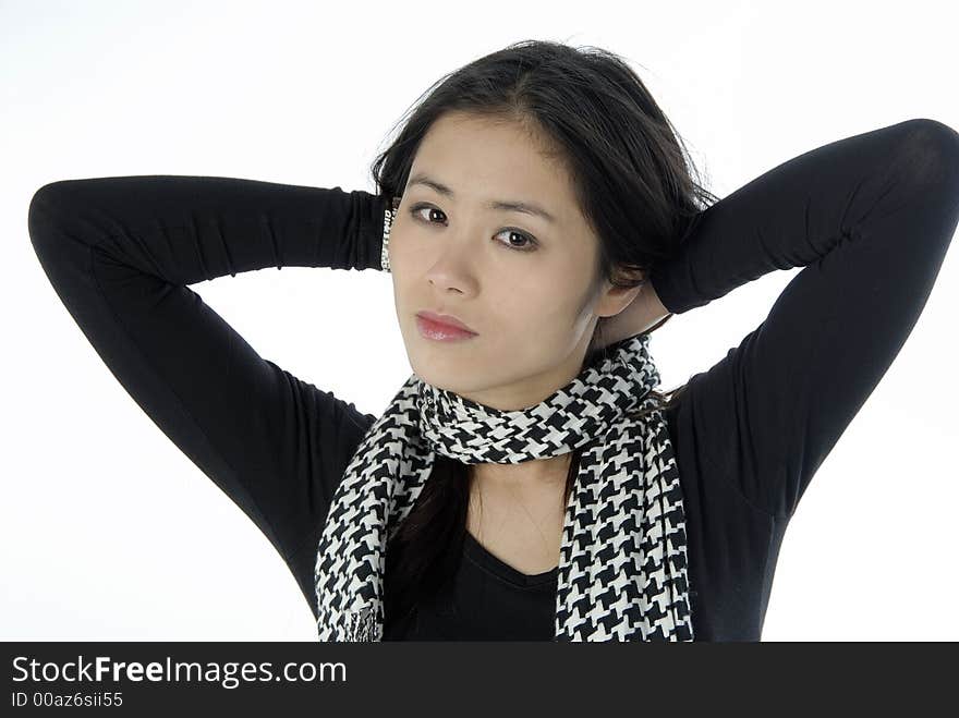 Studio portrait of an asian girl. Studio portrait of an asian girl