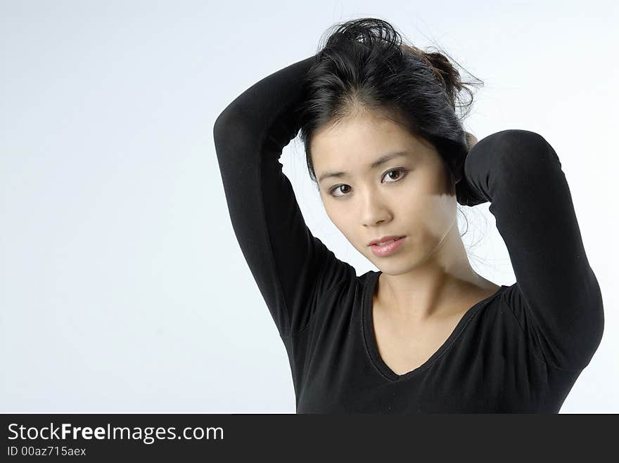 Studio portrait of an asian girl. Studio portrait of an asian girl