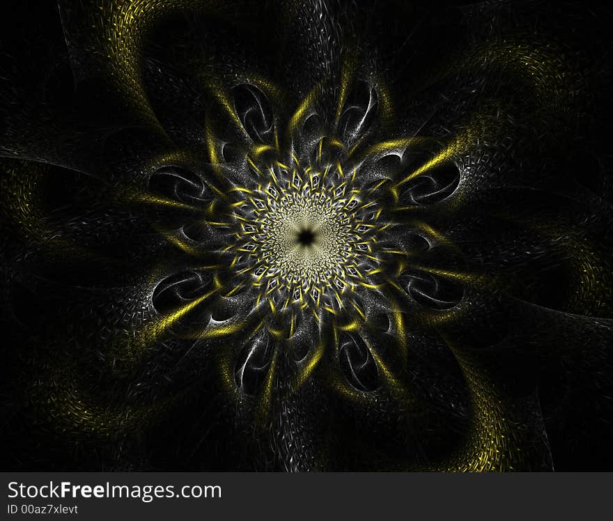 Fractal image for texture background or wallpaper with flower