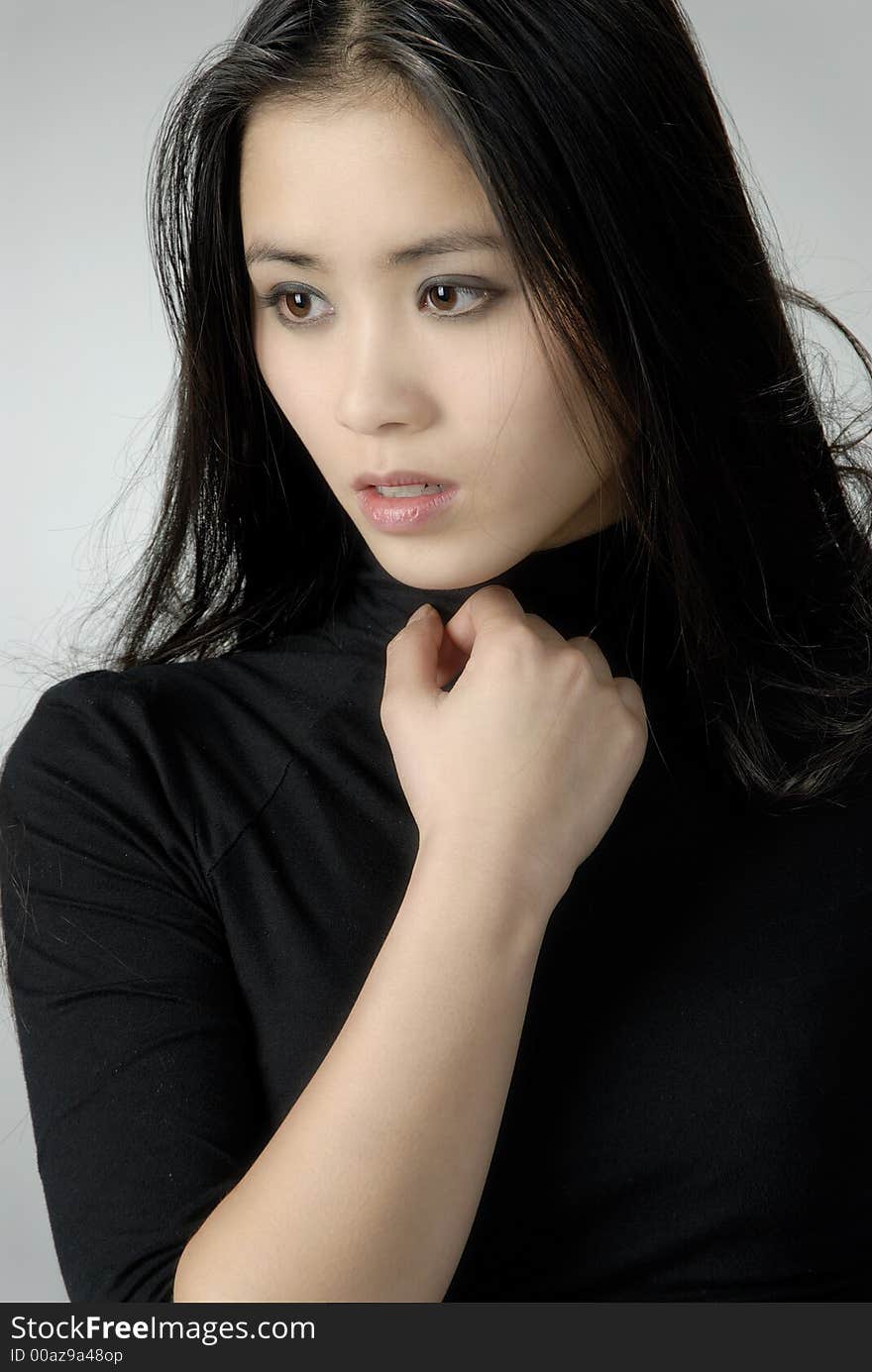 Studio portrait of a asian girl. Studio portrait of a asian girl