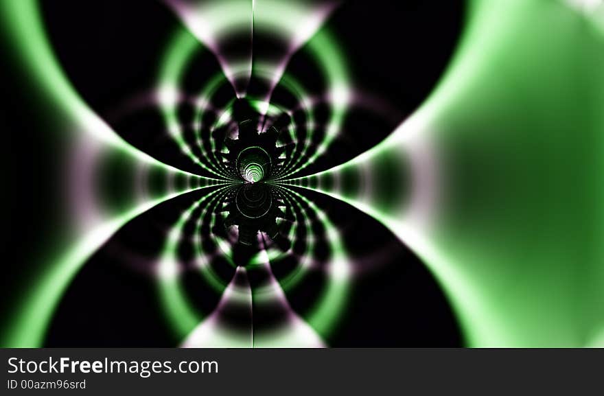 Kaleidoscope design green and black circular shaped fractal. Kaleidoscope design green and black circular shaped fractal