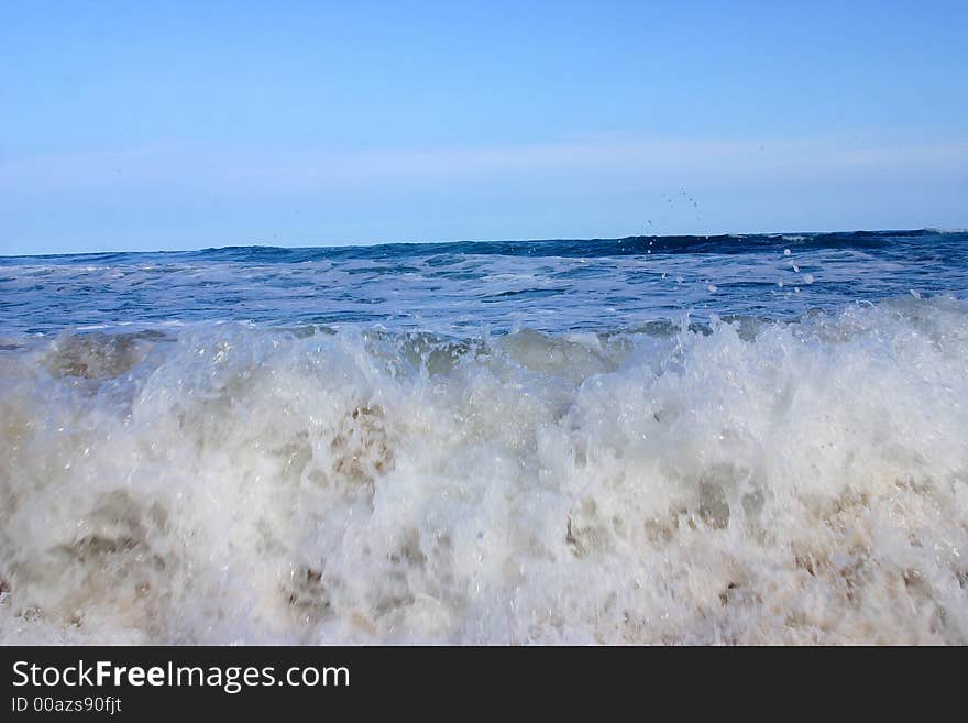 Partial view of a wave  in the bay of San Agustinillo in the southern state of Oaxaca in  Mexico, Latin America. Partial view of a wave  in the bay of San Agustinillo in the southern state of Oaxaca in  Mexico, Latin America