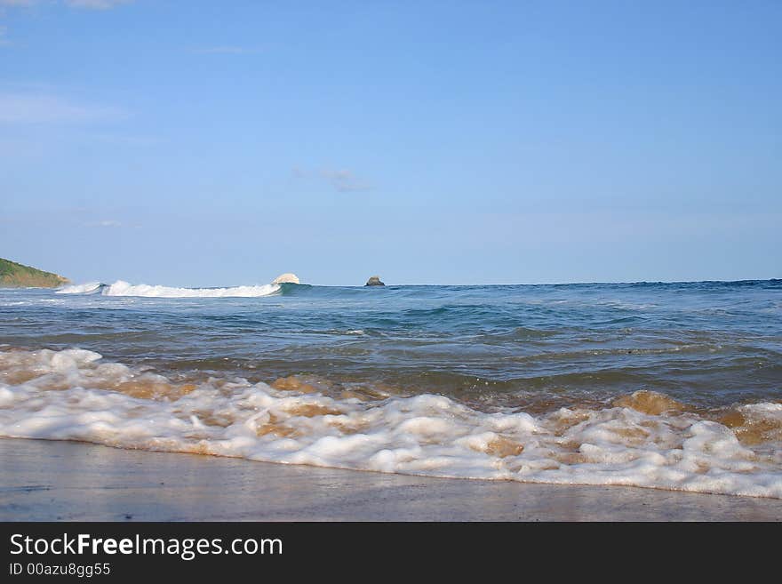 Partial view of the bay of San Agustinillo in the southern state of Oaxaca in Mexico, Latinamerica. Partial view of the bay of San Agustinillo in the southern state of Oaxaca in Mexico, Latinamerica