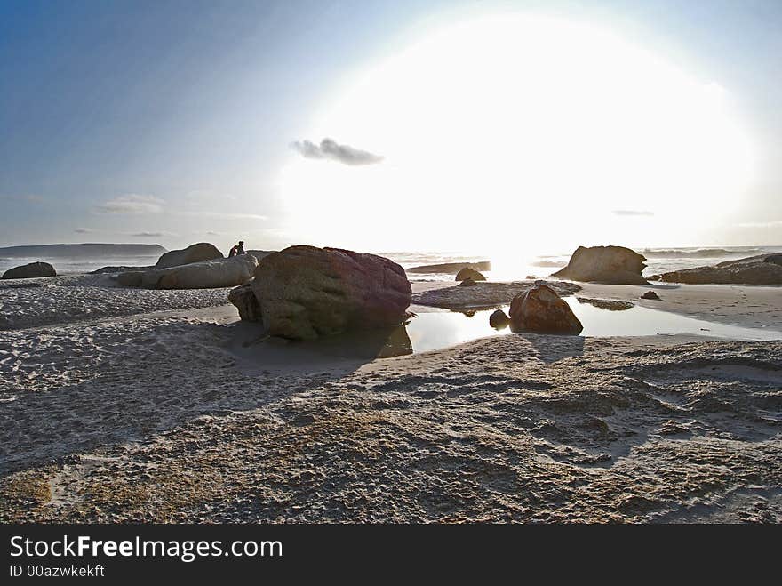 Quie Time on rocks at the end of the day. Quie Time on rocks at the end of the day