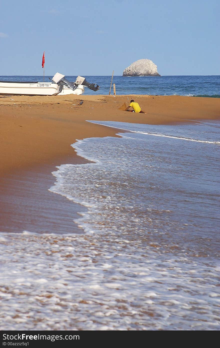 Partial view of the bay of San Agustinillo in the southern state of Oaxaca in Mexico, Latinamerica. Partial view of the bay of San Agustinillo in the southern state of Oaxaca in Mexico, Latinamerica