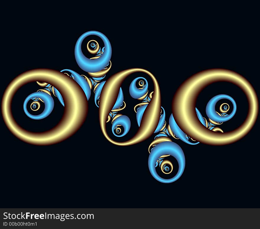 Abstract fractal image or ornately twists circles. Abstract fractal image or ornately twists circles