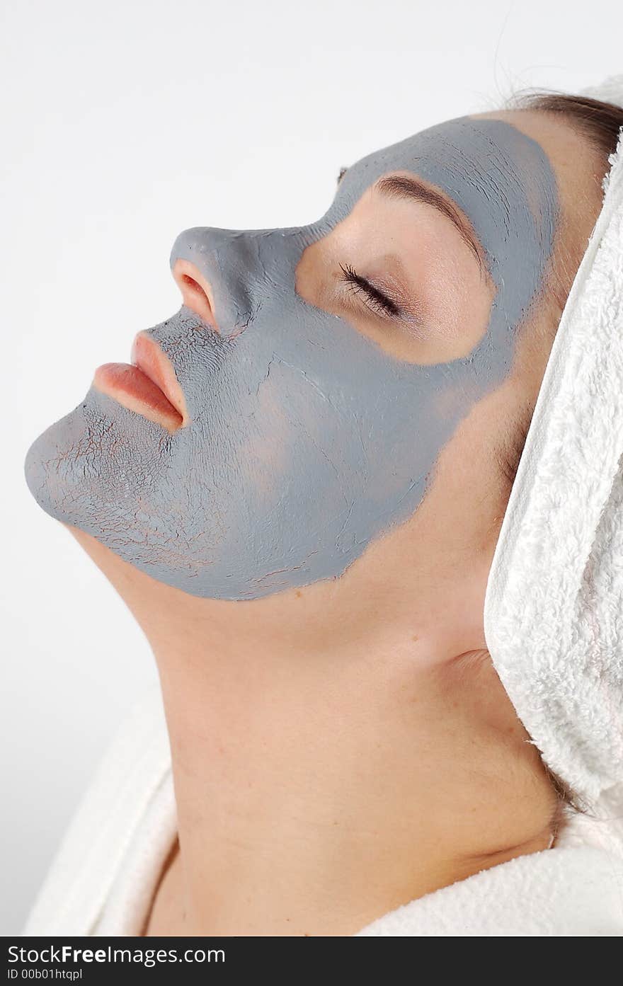 Attractive woman in blue facial mask. Attractive woman in blue facial mask