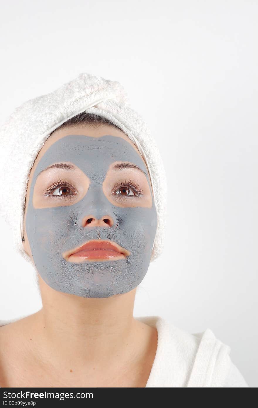 Attractive woman in blue facial mask. Attractive woman in blue facial mask