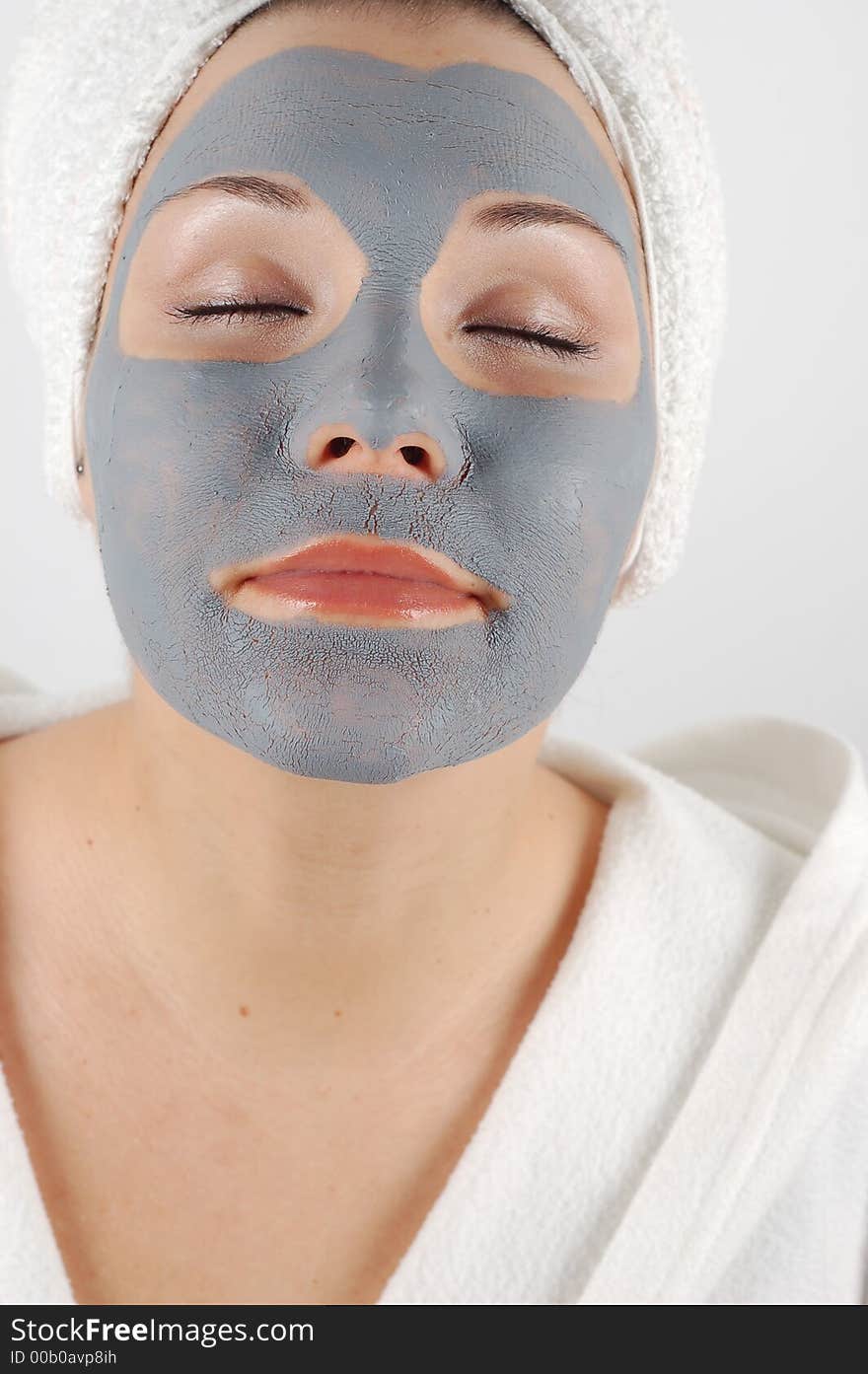 Attractive woman in blue facial mask. Attractive woman in blue facial mask