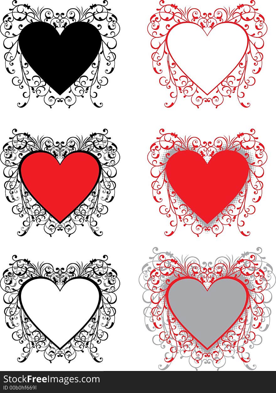 Valentine background, hearts, vector illustration