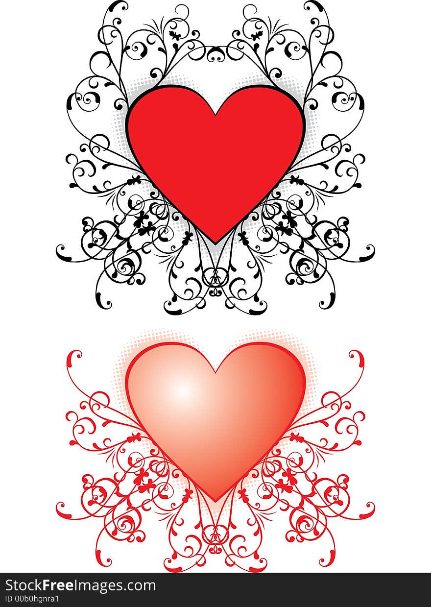 Valentine background, hearts, vector illustration