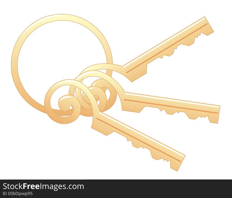 Scrollwork Keys With Ring