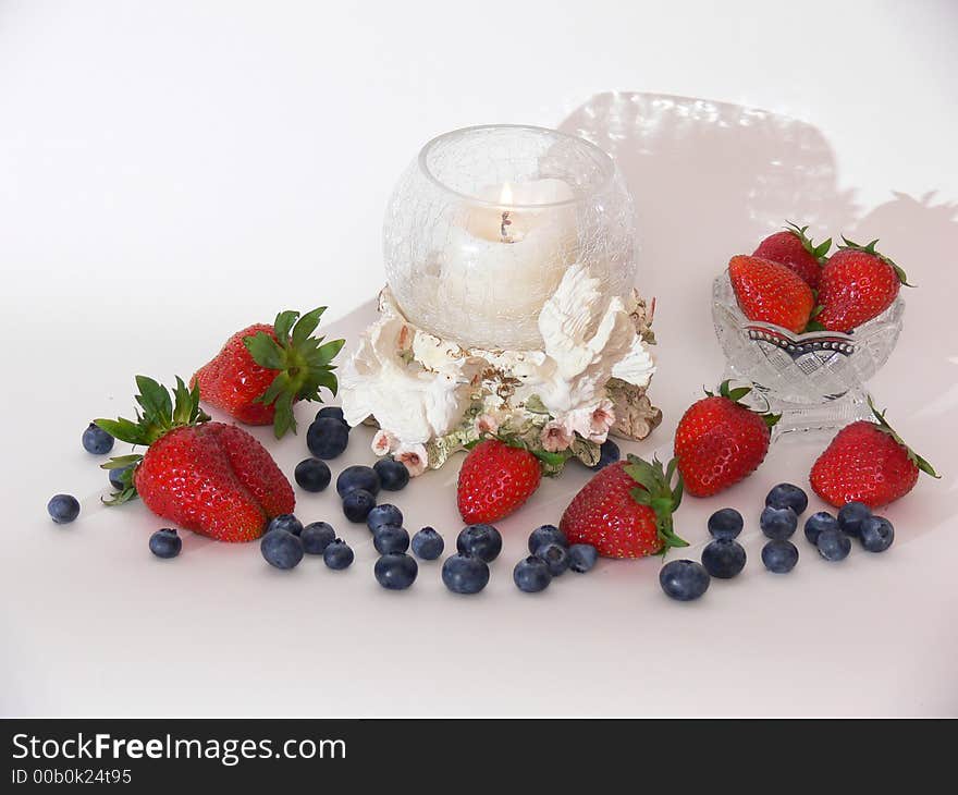 Fruit with candle