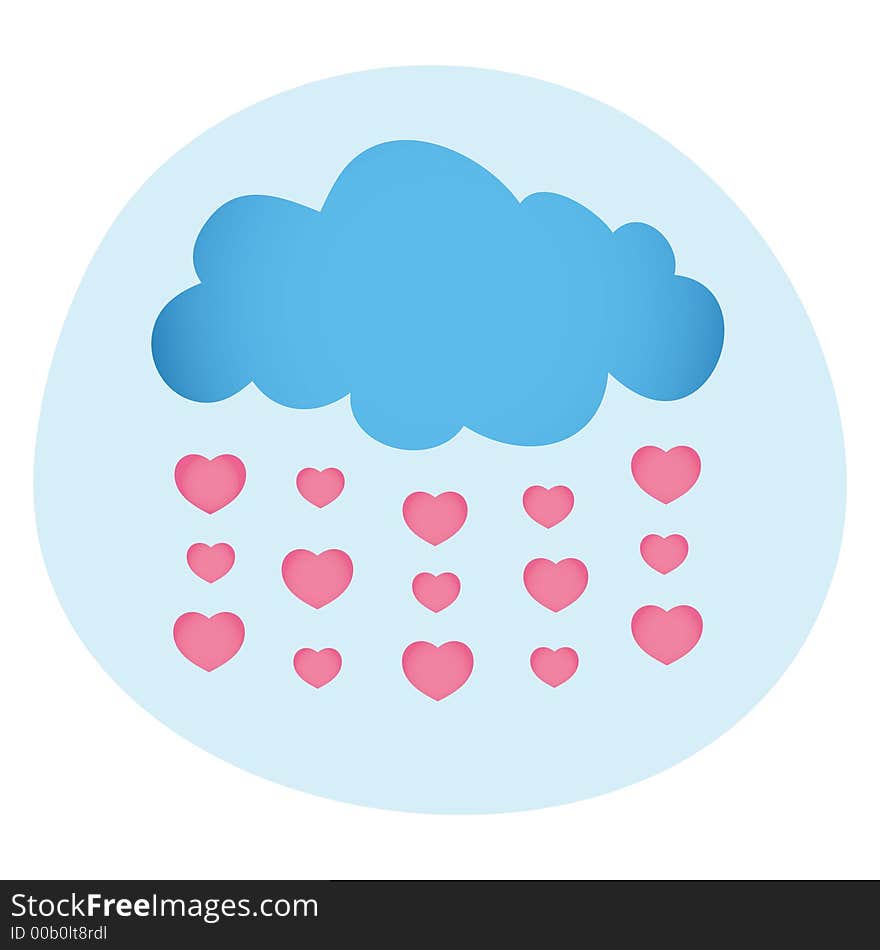 Valentines Day - Love Is In The Air - Its Raining Love Illustration