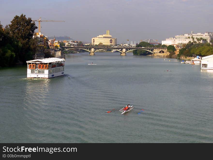 LAndscape of guadalquivir river, seville, spain. LAndscape of guadalquivir river, seville, spain