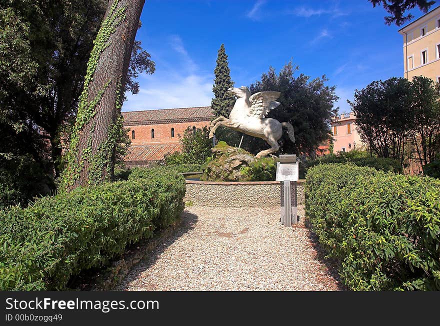 Pegasus of Villa d'Este in Tivoli. Pegasus of Villa d'Este in Tivoli