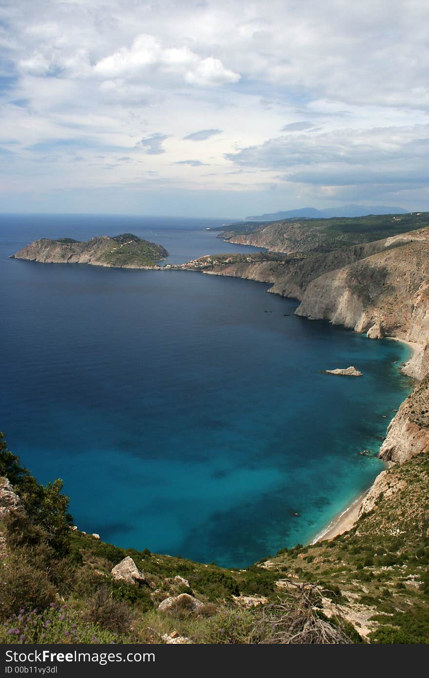 Turquoise bay on the greek island Kefalonia