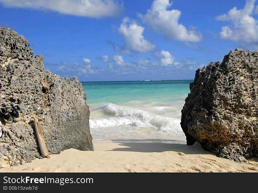 Waves coming in in Tulum, Mexico. Waves coming in in Tulum, Mexico