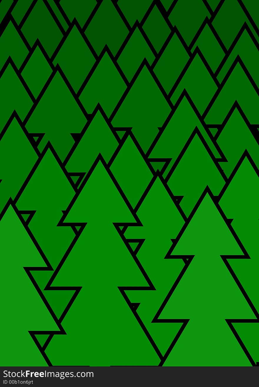 Illustration of trees making up a forrest