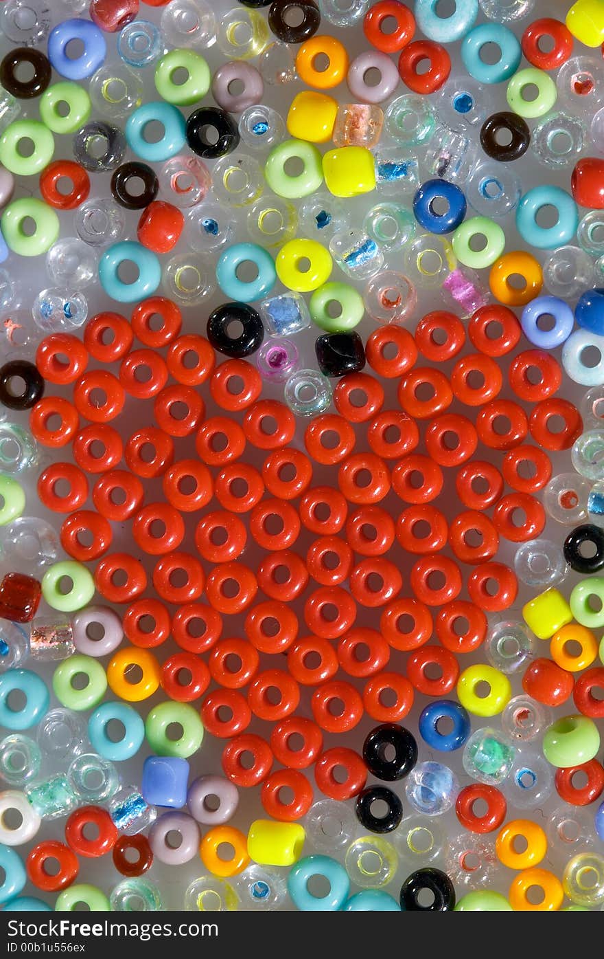 Heart From Red Glass Beads