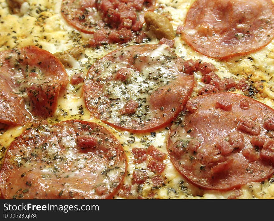 Close up of hot, delicious, pepproni pizza. Close up of hot, delicious, pepproni pizza