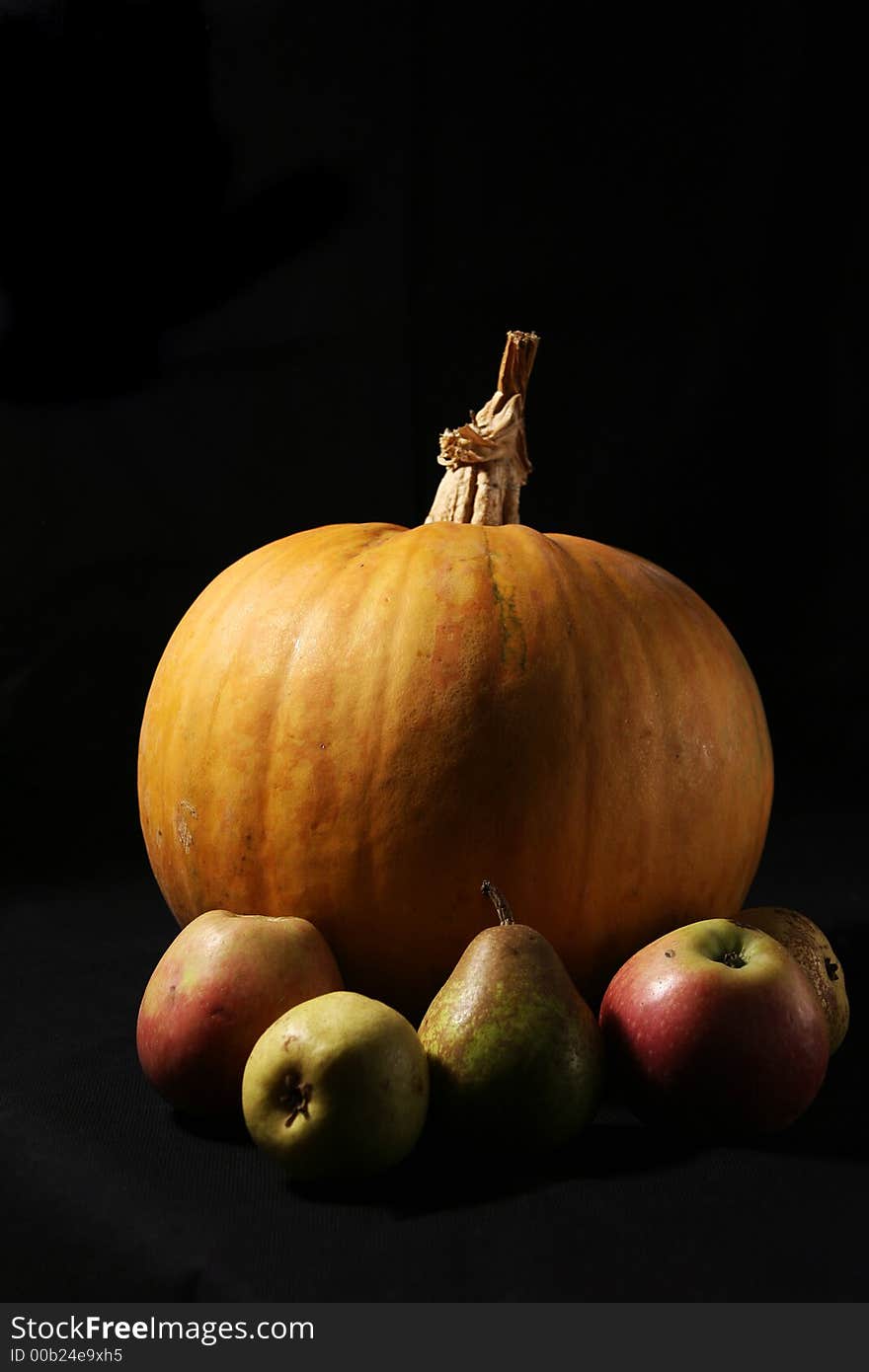 Still-life from apples, pears and pumpkins. Still-life from apples, pears and pumpkins