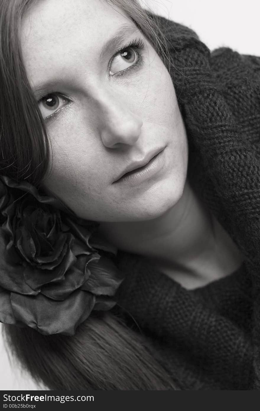 A model posing in the photo studio. A model posing in the photo studio