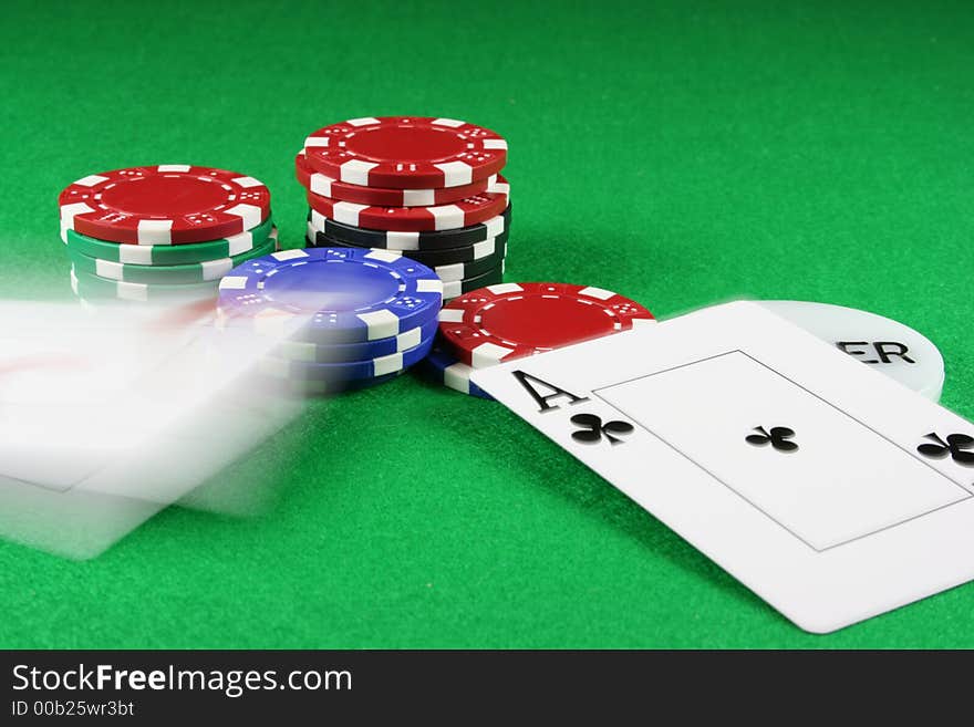 Poker - Beat That - A Pair Of Aces Thrown On The Baize