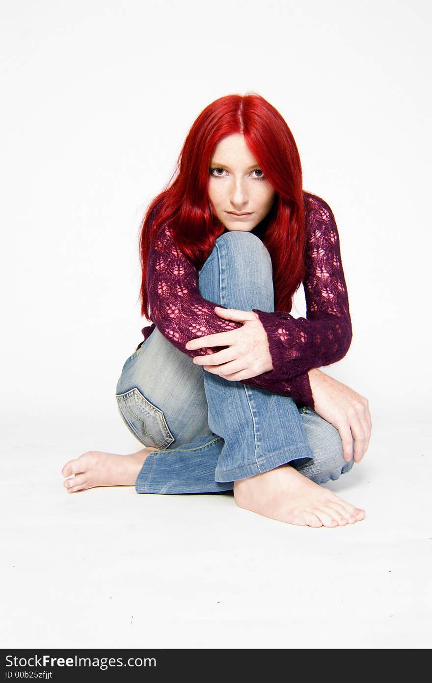 A model posing in the photo studio. A model posing in the photo studio