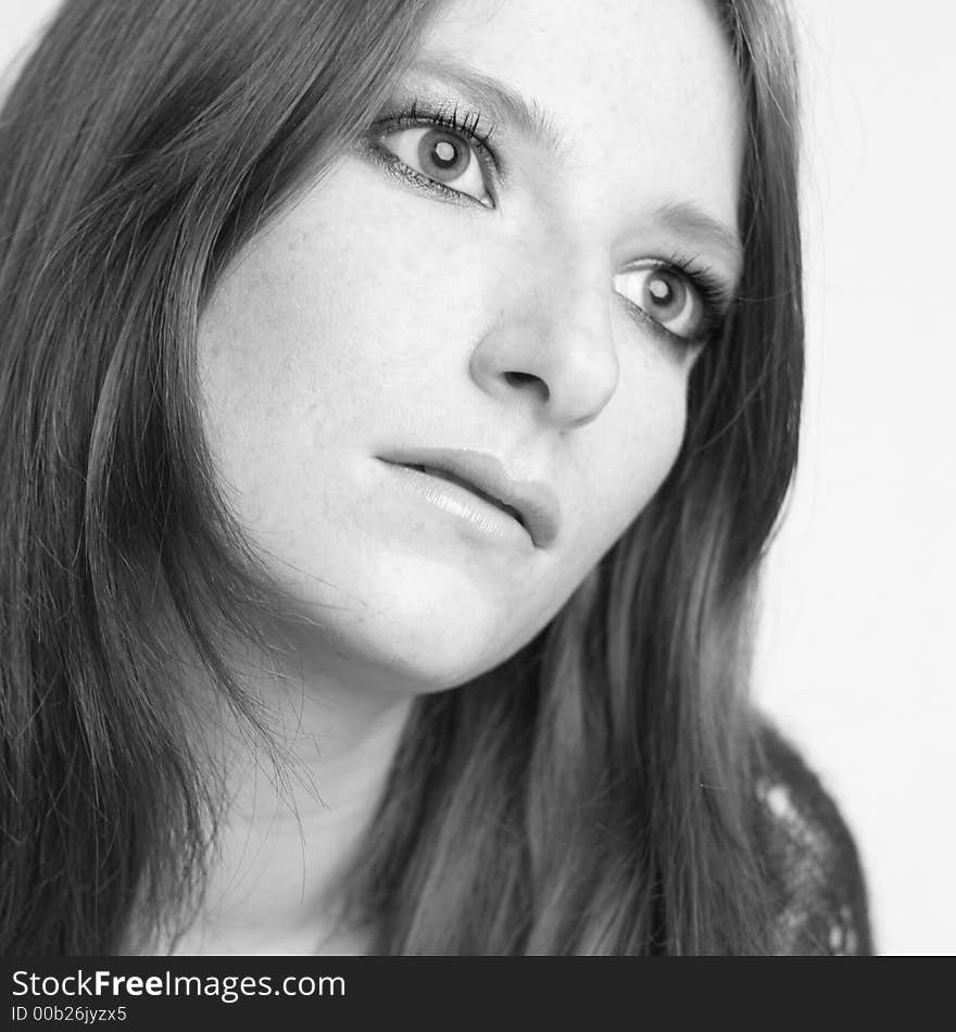 A model posing in the photo studio. A model posing in the photo studio