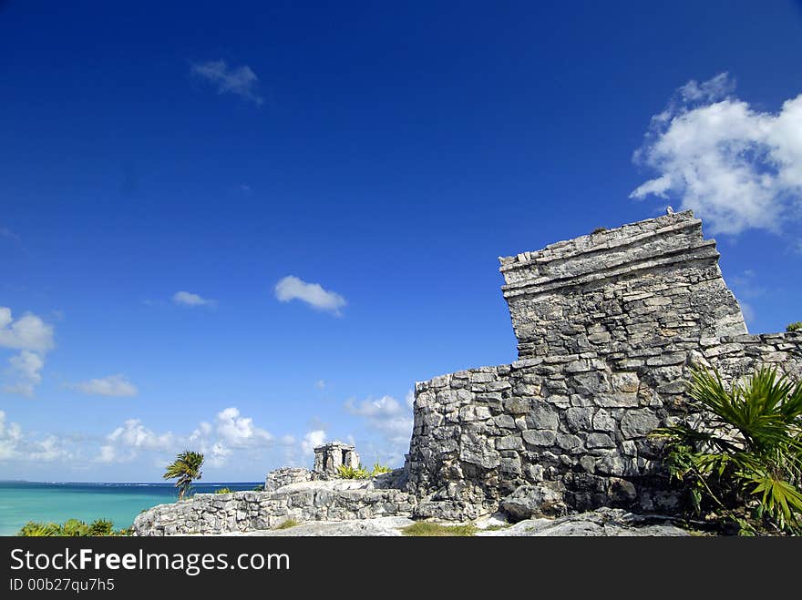 Ruins on the coast in Tulum, Mexico. Ruins on the coast in Tulum, Mexico