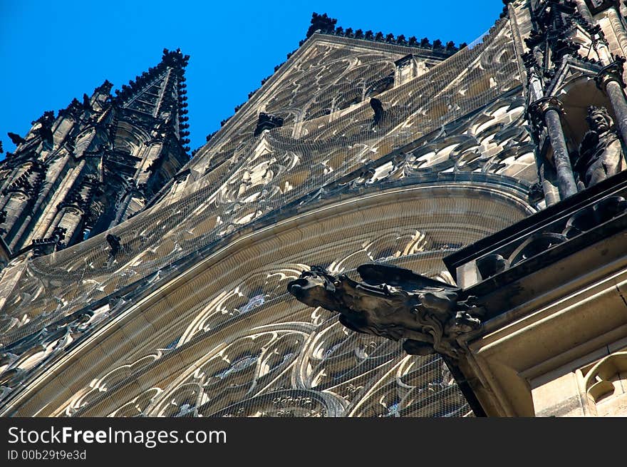 St. Vitus Cathedral detail in Prague Castle. St. Vitus Cathedral detail in Prague Castle.