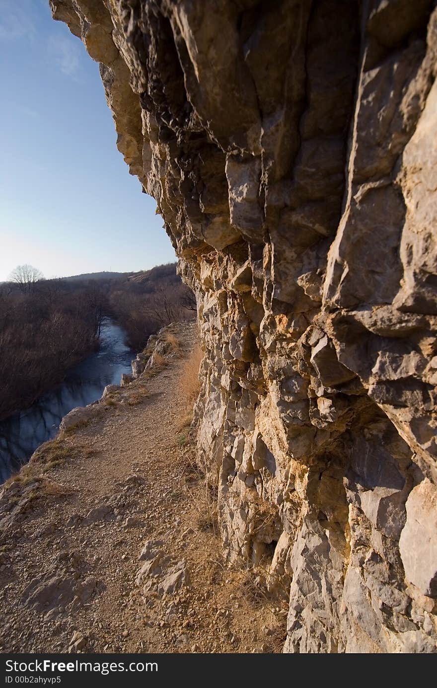 Rocks on the river bank