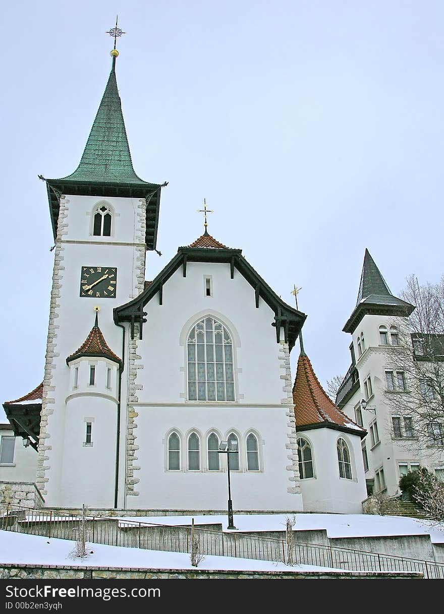 Catholic Church and Bell Tower. Catholic Church and Bell Tower