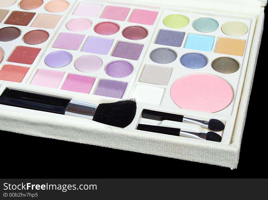 Colorful makeup case on a black background