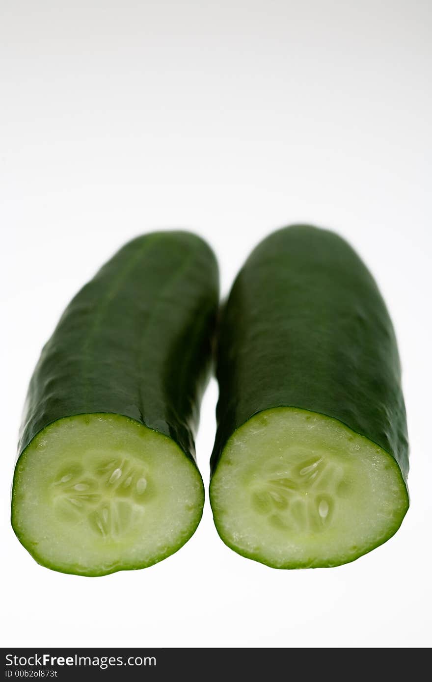 Cucumber, cross section is visible. Cucumber, cross section is visible.