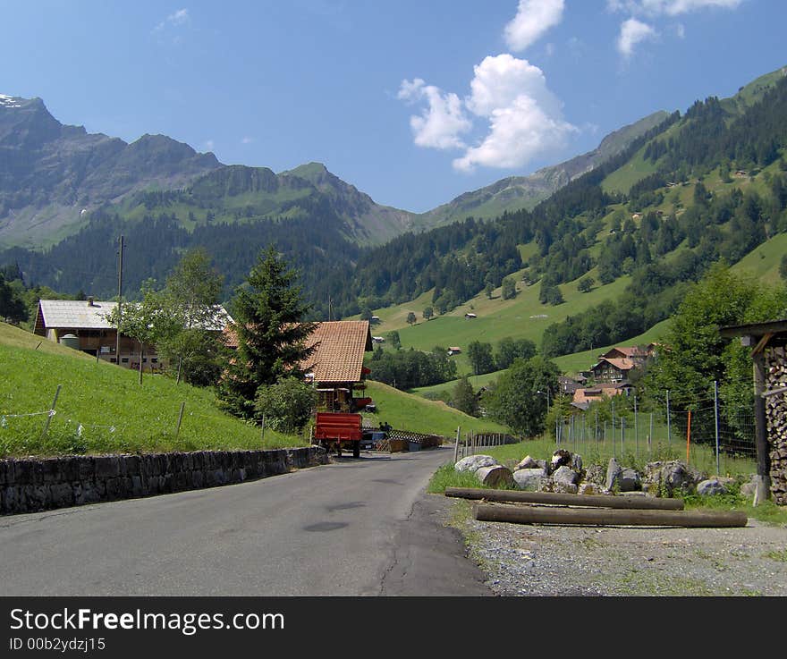 Nice and peaceful view on a little village. Nice and peaceful view on a little village