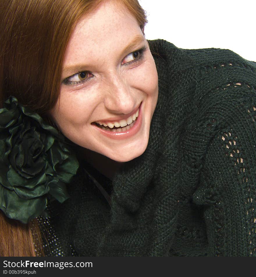 A model posing in the photo studio. A model posing in the photo studio