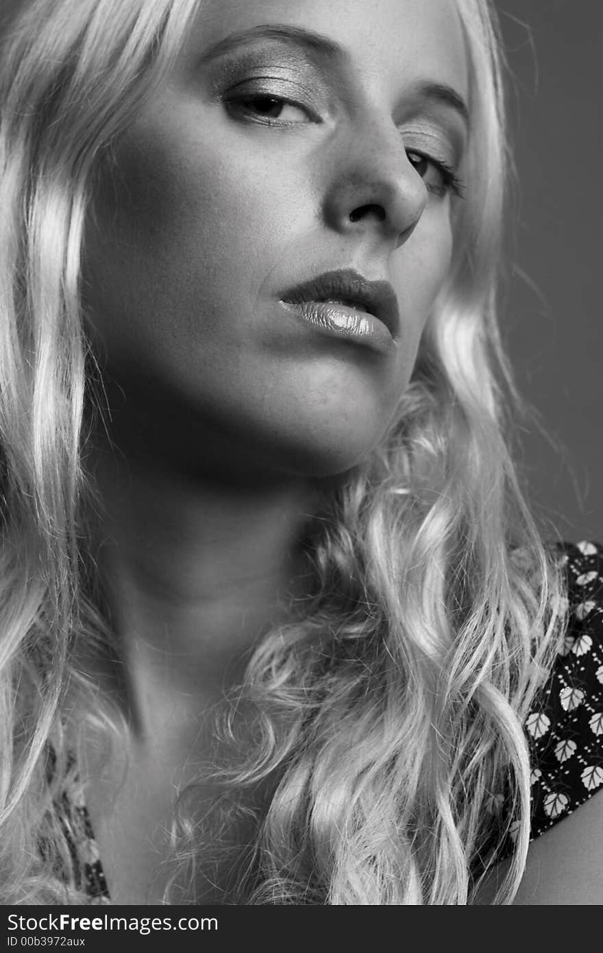 A model posing in the photo studio. A model posing in the photo studio