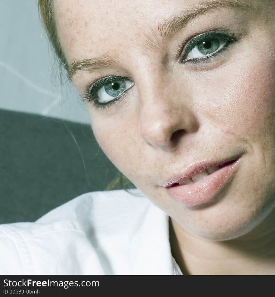 A model posing in the photo studio. A model posing in the photo studio