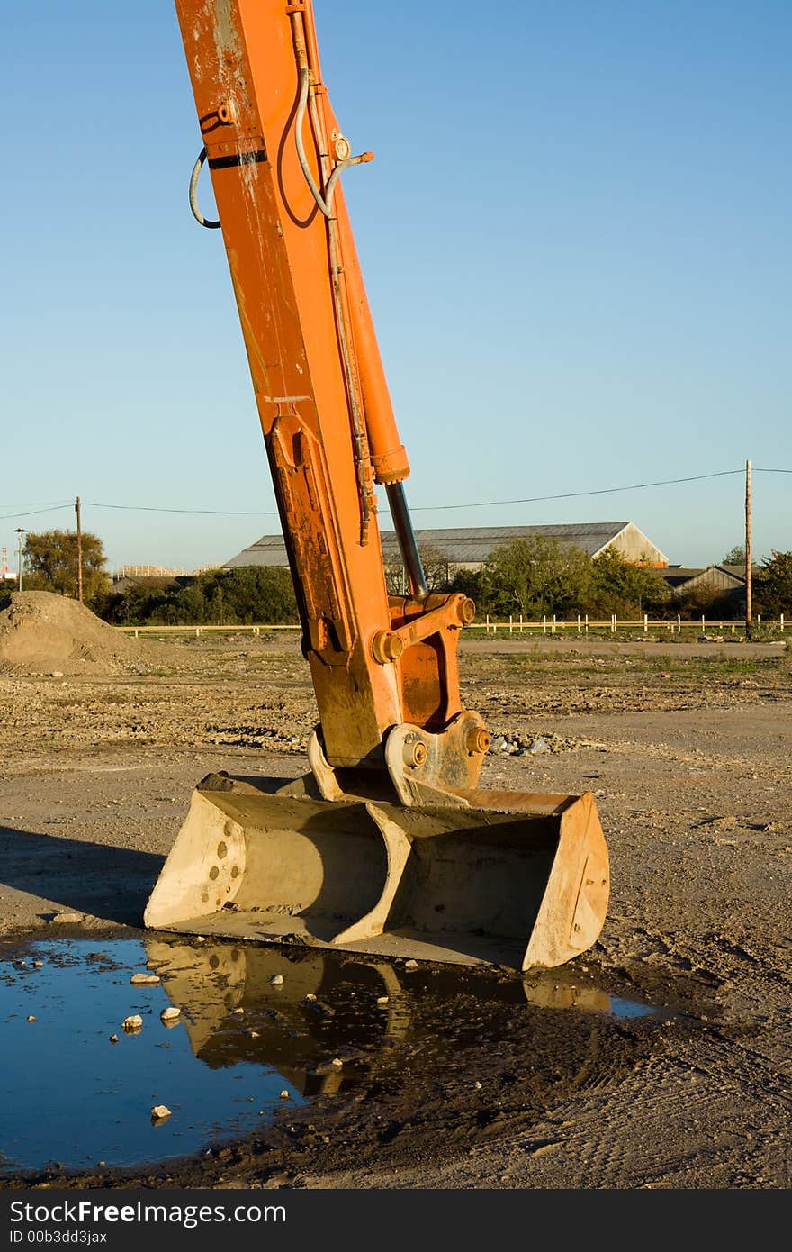 The digging bucket of an excavator. The digging bucket of an excavator