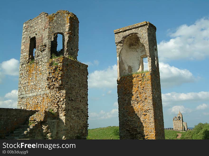 Very old ruins of old castle in Portugal