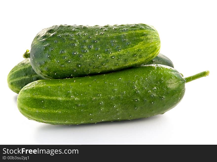 Ripe green cucumbers