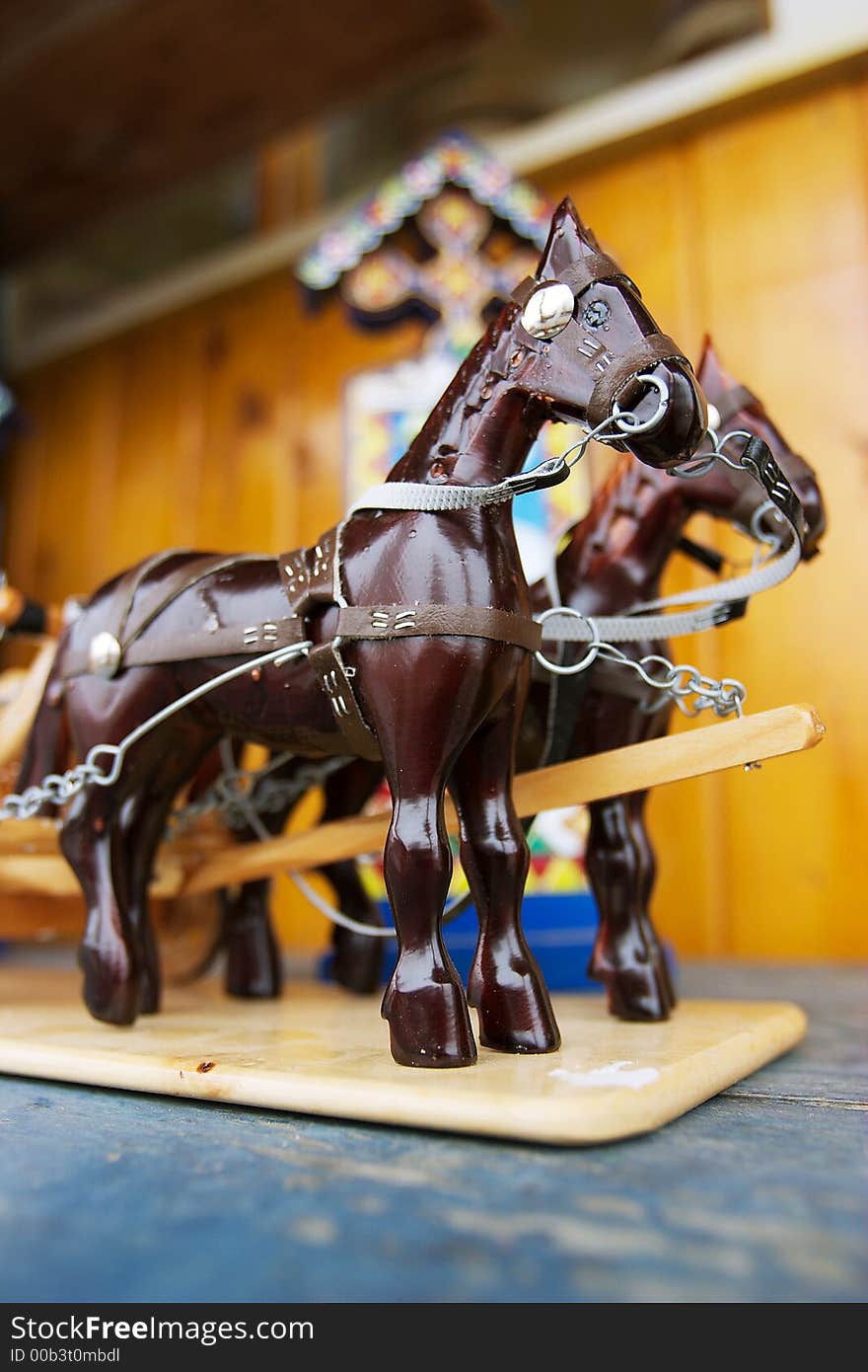 Wooden horse handcrafted by romanian peasants