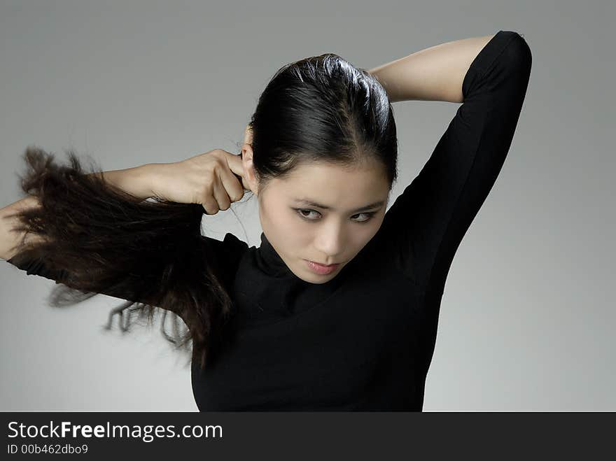 Studio portrait of a asian girl. Studio portrait of a asian girl