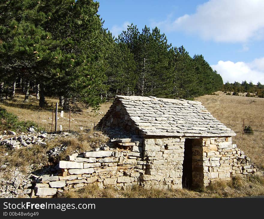 Old stone house in the forest