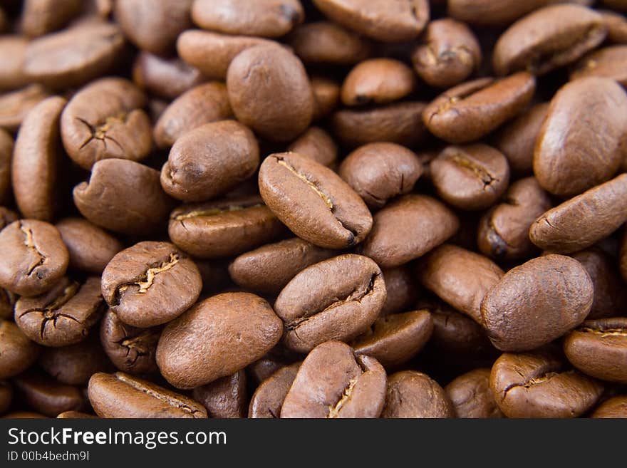 Coffee beans, close-up, blurred, colombian coffee bean. Coffee beans, close-up, blurred, colombian coffee bean