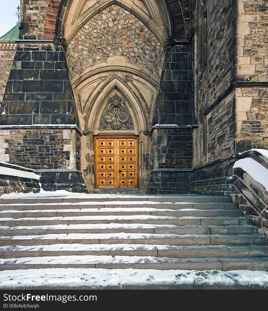 Classic Doors on the Canadian House of Parliament, Ottawa, Canada