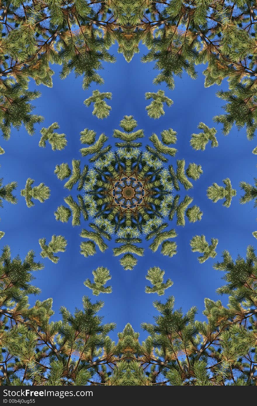 Unusual background with Christmas wreath kaleidoscope. Unusual background with Christmas wreath kaleidoscope