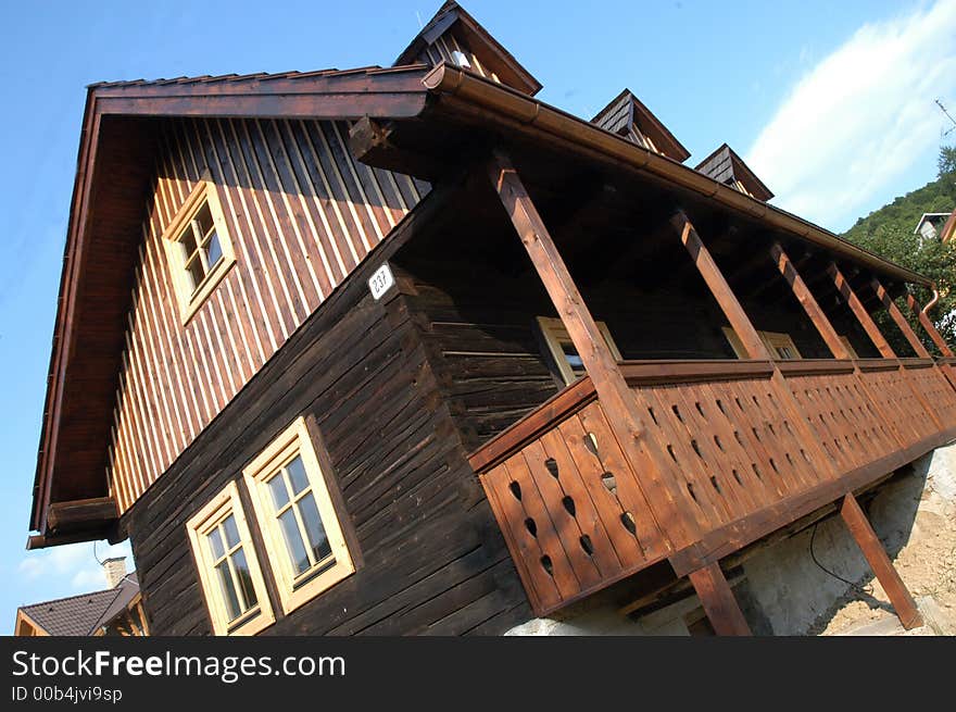 Woodenn house uder the Low Tatras mountains in Slovakia. Woodenn house uder the Low Tatras mountains in Slovakia